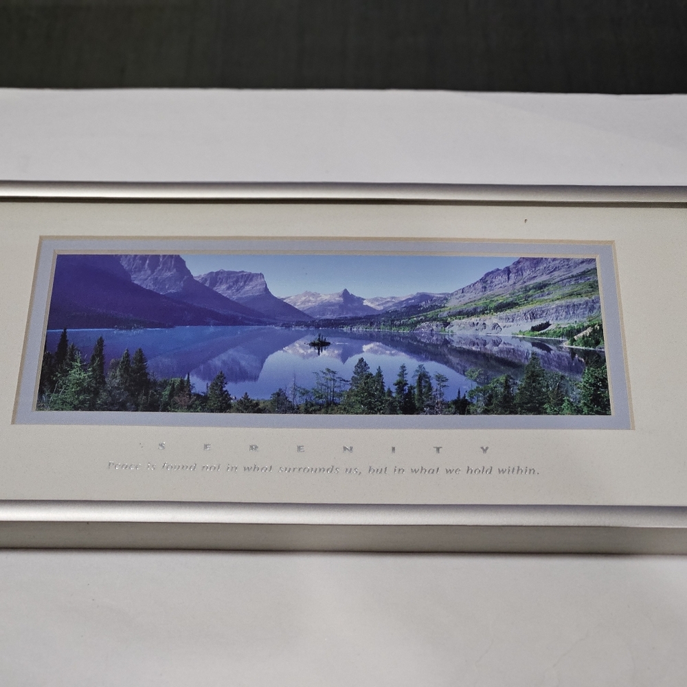 1999 Lifescape Lithograph Serenity Glacier National Park Desktop Framed Print - Picture 2 of 9